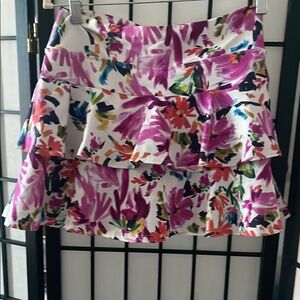Floral Multicolor Tiered Skirt